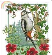 Winter Woodpecker by Lesley Teare from Cross Stitch Collection 215