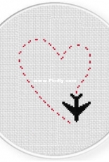 Daily Cross Stitch - Plane Trail Red