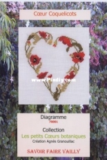Savoir Faire Vailly 70001 Coeur Coquelicots by Agnes Granouillac