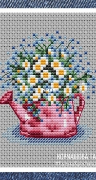 Watering Can With Daisies by Tatiana Kormashova