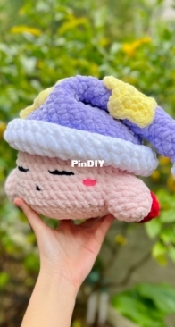 AQcrochets - Ashley Lee - Sleeping pink puff ( sleeping kirby )