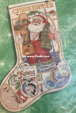 Bucilla 84100 Fishing Santa Stocking by Linda Gillum from Leisure Arts 4082 XSD
