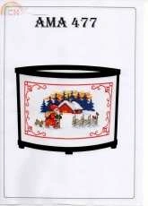 AMA 477 Santa with birds and red cabin, Christmas lampshade