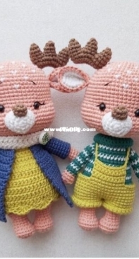 Amigurumi By Güli - Gülizar Ekiz - Carl and Crystal the Deer -  Gülizar Ekiz - Carl and Crystal os Veados - Portuguese - Translated