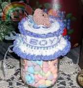 Bluebeary Treasures - Sue Pendleton - BBT024e Welcome Baby Gift Jar Topper - Free