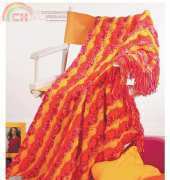 Coat & Clark Red Heart LW1461 Bright Stripes Afghan
