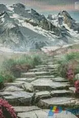 Artecy Cross stitch - Stairway to the Mountains - Crop