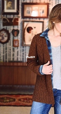 Minimalist Cable Cardigan by Carina Spencer
