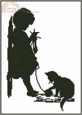 Luca-S B286 Girl with a Cat
