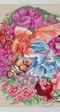Ameli Stitch - Fish In Flowers And Fruits by Anna Smith / Kuznetsova