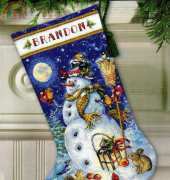 Dimensions - The Gold Collection 8839 Snowman & Friends Stocking