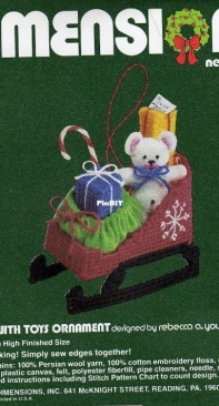 Dimensions 9032 - Sled With Toys Ornament - Needlepoint