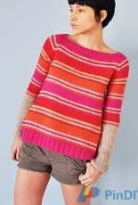 Spring Lines pullover by La Maison Rililie - English, French