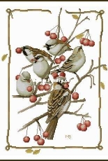 Lanarte PN-0162298 Sparrows and Red Berries by Marjolein Bastin XSD + PCS