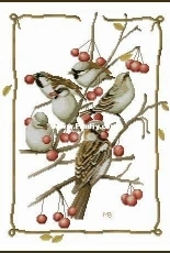 Lanarte PN-0162298 Sparrows and Red Berries by Marjolein Bastin XSD + PCS