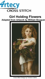Artecy Cross Stitch  - Girl Holding Flowers