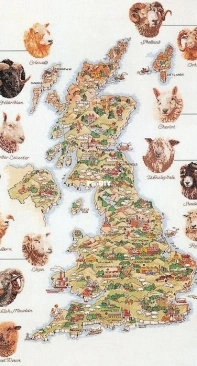 Thea Gouverneur 1076  Sheep Map Of Great Britain
