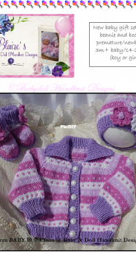 Claires Baby & Doll Handknit Designs - BABY 10 New Baby Gift Set: Jacket, Beanie & Boots