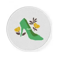Daily Cross Stitch - Shoe And Flowers