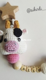 Sihirli Halka - Burcu Bülbül - Cow Ally Pacifier Chain - İnek Ally Emzik Zinciri - Turkish