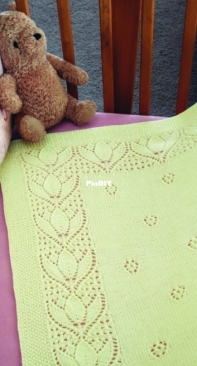 Fiber Trends CH51e Tulips & Rosebuds Baby Blanket by Eugen K. Beugler