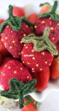 Preserves, knitted strawberries by Hunter Hammersen- Tiny Nonsense