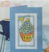New Years Eve Cupcake with Stars by Durene Jones from The World of Cross Stitching TWOCS 198 PCS