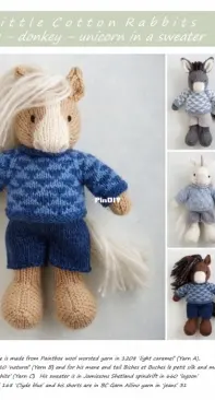 Little Cotton Rabbits - Horse, Donkey, Unicorn in A Sweater