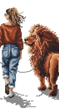 My Brave Stitch - Girl With Lion XSD