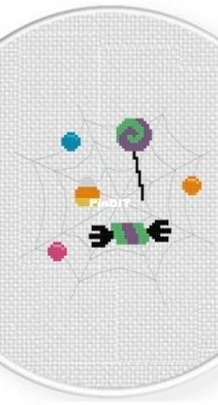 Daily Cross Stitch - Spider Web Candies