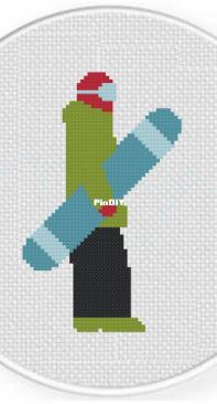 Daily Cross Stitch - Cool Skier