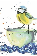 Tit with Blueberry by Svetlana Sichkar