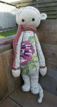 laylala doll with english tea rose embroidered