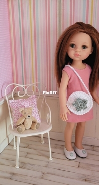 Atelier Crochet - Odile Larranda - Bag for 30-36cm dolls - Le sac pour poupée de 30-36cm - English and French - Free