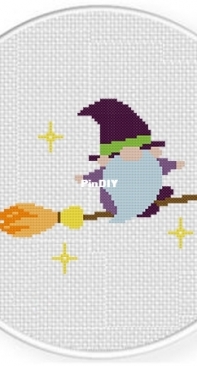 Daily Cross Stitch - Gnome On Broom
