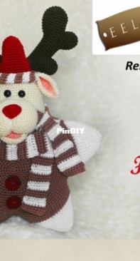 Eelzuhtjuhs Crochet and More - Eelz - Ilse Hoekstra - Reindeer star pillow - Stern- Kissen Rentier -  German