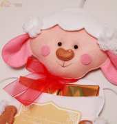 Boutique do Feltro-Cordeirinho guarda-recados (little lamb) - Portuguese