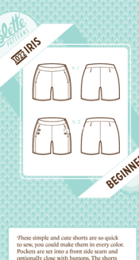 Colette Patterns - 1022 Iris Shorts - Sizes 0-18