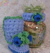 Copper Slay Creations - Boots N Bluebells - Baby Boots and Headband