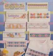 American School of Needlework ASN 3541 Borderline Baby Bibs by Sam Hawkins