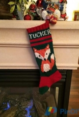 Wonderland Fox Christmas Stocking by StitchOnSaturday-Free