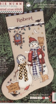 Dimensions - Debbie Mumm 8543 Snow Friends Stocking XSD