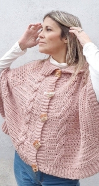 Claudia Barreiro Crochet - Claudia Barreiro - Cardi Poncho Amapola  - Spanish