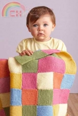 Lion Brand-L0331-Baby Bright Garter Patches Throw -Free