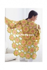 Yarnspirations- Caron- Lorna Miser-Garden Flowers Shawl- Free