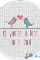 Daily Cross Stitch - If Youre a Bird Im a Bird