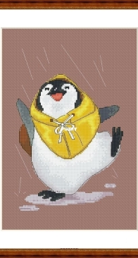 Penguin in the rain by Artyom Shekhovtsov - Free