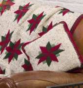 Red Heart LW2071 - Christmas Star Throw and Pillow by Glenda Winkleman