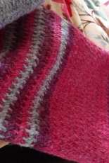 Scarf in pink, grey and violet