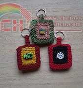 Frankies Knitted Stuff-Button Key Rings by Fankie Brown-Free
